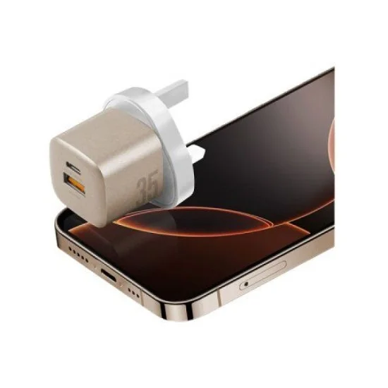 Wall Charger 35W 1-Port Usb-C And 1-Port Usb-A Energea - Gold